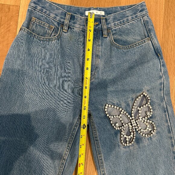 Area Embellished Butterfly Cutout Straight Jeans Sz 0 - SOLD OUT EVERYWHERE - Picture 10 of 12